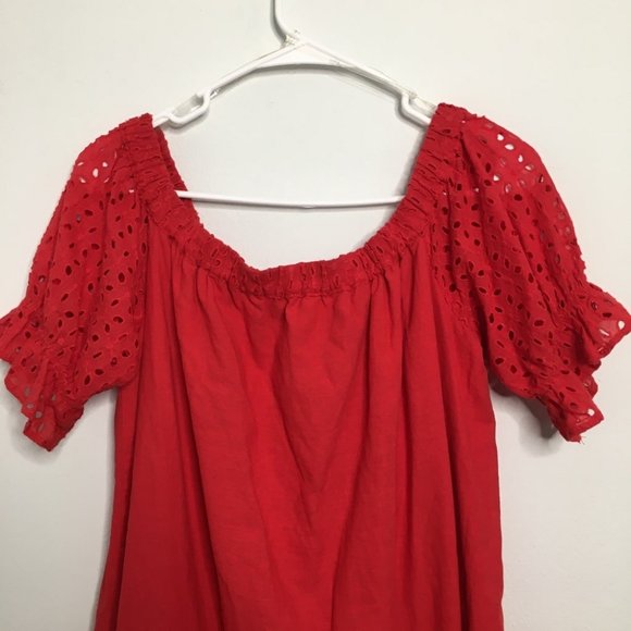 Umgee Red Off the Shoulder Dress - Picture 6 of 7